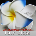 hair accessories clips flowers tropical bali